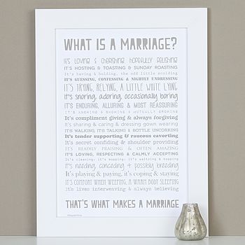 What is a Marriage? A4 Verse Print Unframed - The Christian Gift Company