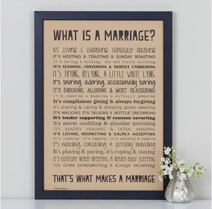 What is a Marriage? A4 Verse Print Unframed - The Christian Gift Company