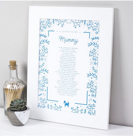 Letter To Mummy Print - The Christian Gift Company