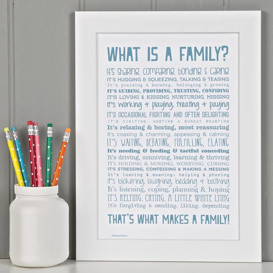 What is a Family? Print Unframed - The Christian Gift Company
