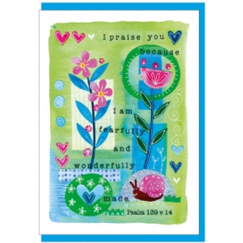 Fearfully And Wonderfully Made Greetings Card - The Christian Gift Company