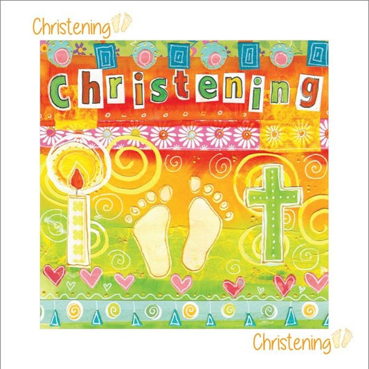 Christening Card Feet - The Christian Gift Company