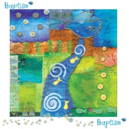 Baptism Colourful River Card - The Christian Gift Company