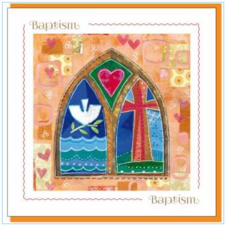 Baptism Card Arched Window - The Christian Gift Company