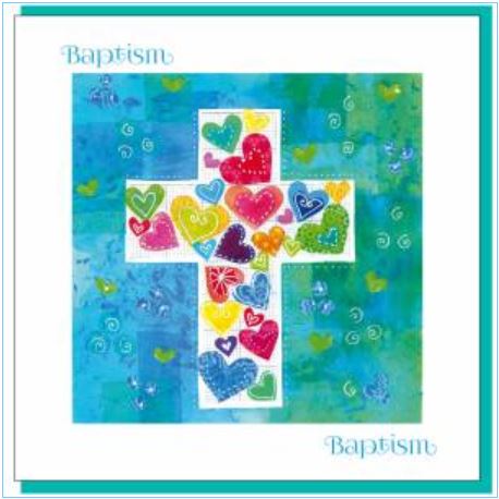 Baptism Card - Cross Of Hearts - The Christian Gift Company