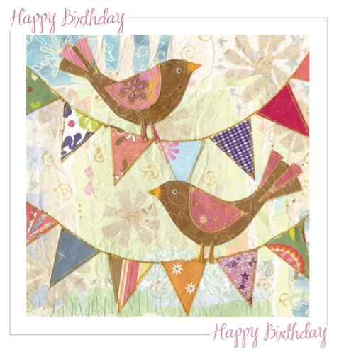 Happy Birthday Birds and Bunting Card - The Christian Gift Company