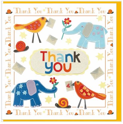 Thank You Card with Elephants - The Christian Gift Company