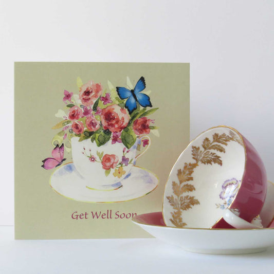 Get Well Soon Teacup Card - The Christian Gift Company