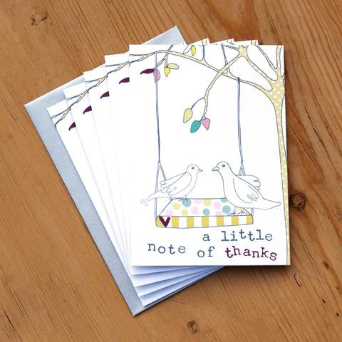 A Little Note Of Thanks Pack Of 5 Cards - The Christian Gift Company