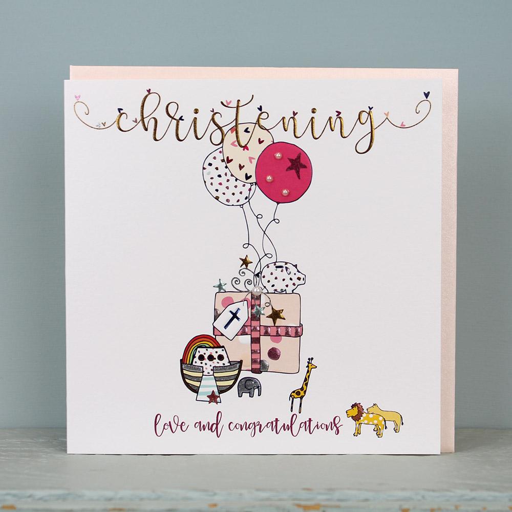 Large Christening Card Pink - The Christian Gift Company