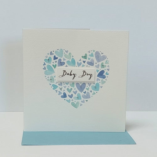 Baby Boy Heart Greetings Card - The Christian Gift Company