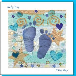 New Baby Card - Blue Feet - The Christian Gift Company