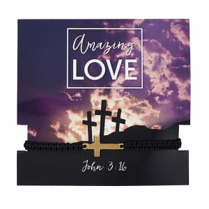 Amazing Love Macrame Bracelet With Cross - The Christian Gift Company
