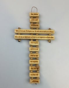 Olive Wood Lord's Prayer Cross - The Christian Gift Company