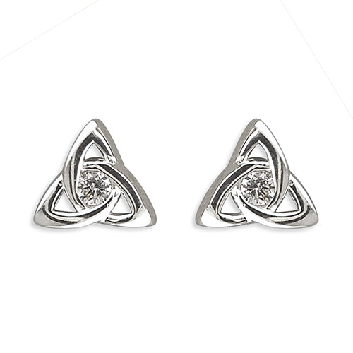 Celtic Trinity Knot Earrings with CZ - The Christian Gift Company