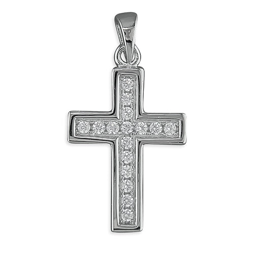 Cubic Zirconia Cross With Polished Edge - The Christian Gift Company
