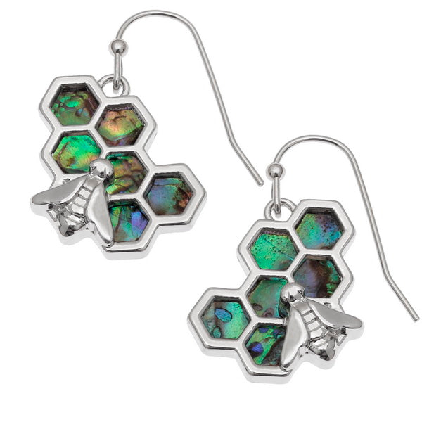 Bee on honeycomb Earrings - The Christian Gift Company