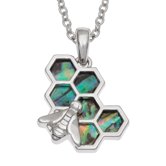 Bee on honeycomb Necklace - The Christian Gift Company