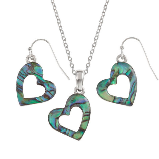 Open heart necklace and earring set - The Christian Gift Company
