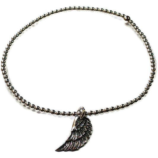 Angel wing silver ball bracelet - The Christian Gift Company
