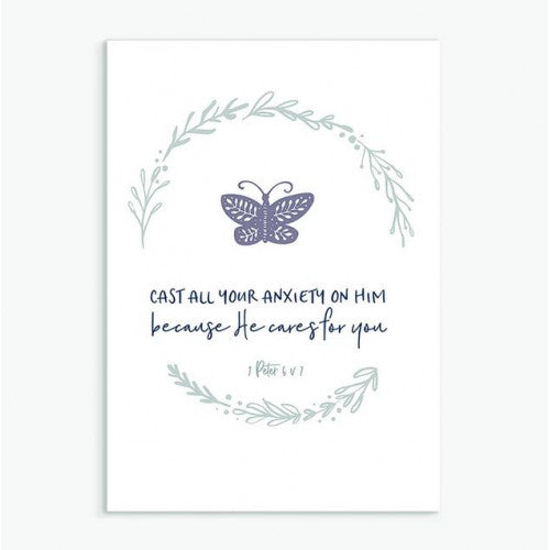 Cast All Your Anxiety Calm Range Greetings Card - The Christian Gift Company