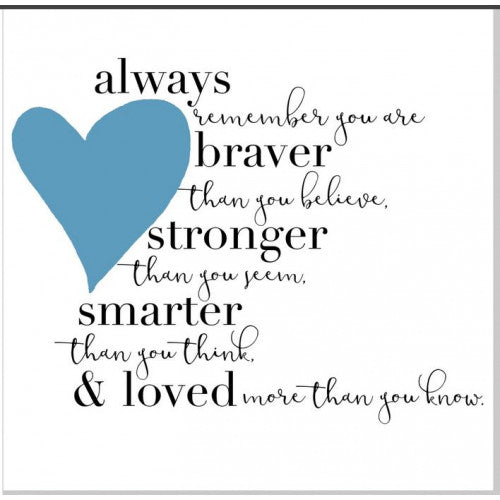 Always Remember Blue Heart Greetings Card - The Christian Gift Company