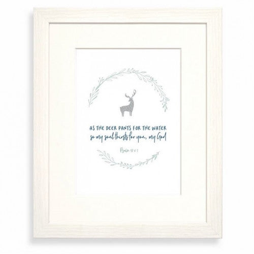 As The Deer Pants For The Water Calm Range Framed Print - The Christian Gift Company