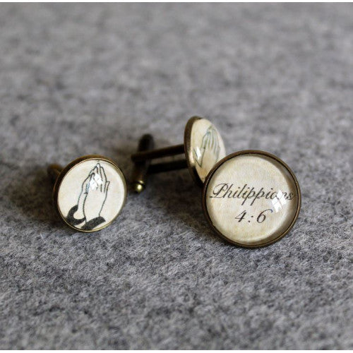 Cufflink And Lapel Pin Set - Praying Hands - The Christian Gift Company