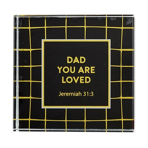 Dad You Are Loved Glass Paperweight - The Christian Gift Company