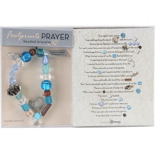 Footprints Prayer Beaded Bracelet - The Christian Gift Company