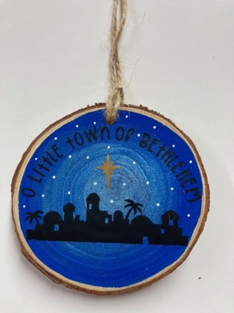 Wood slice - O little town of Bethlehem - The Christian Gift Company