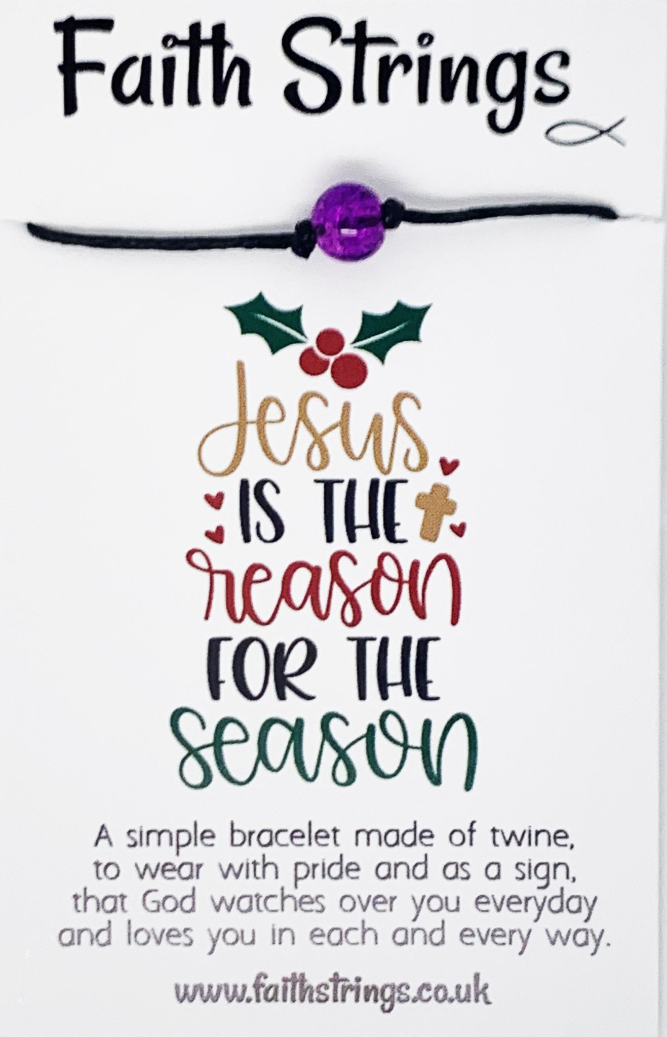 Faith Strings Bracelet - Jesus is the Reason - The Christian Gift Company