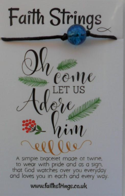 Faith Strings Bracelet - O Come Let Us Adore - The Christian Gift Company