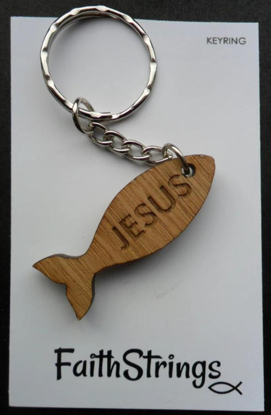 Wooden Keyring - Jesus - The Christian Gift Company