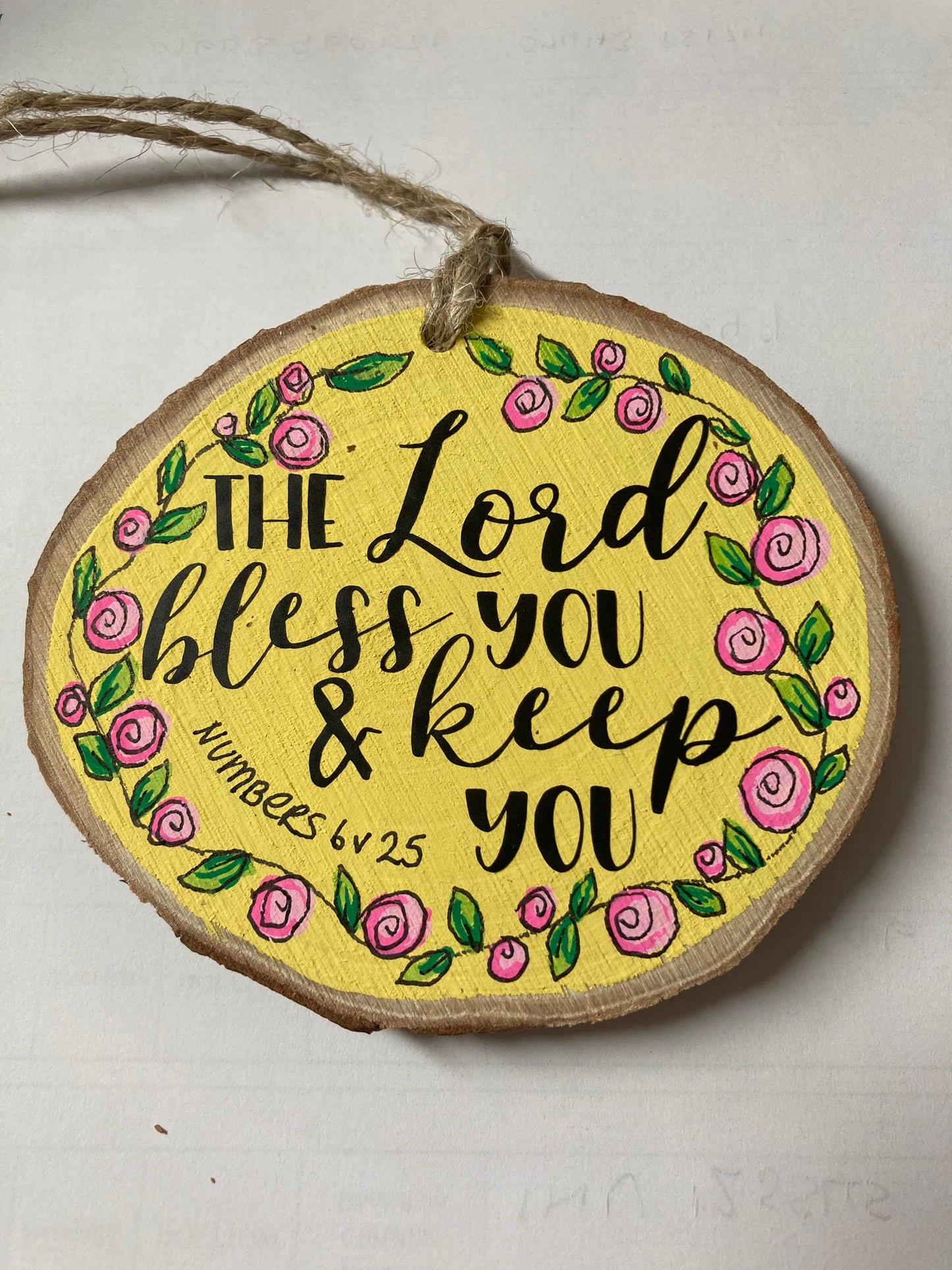 Wood slice - Bless and Keep You - The Christian Gift Company