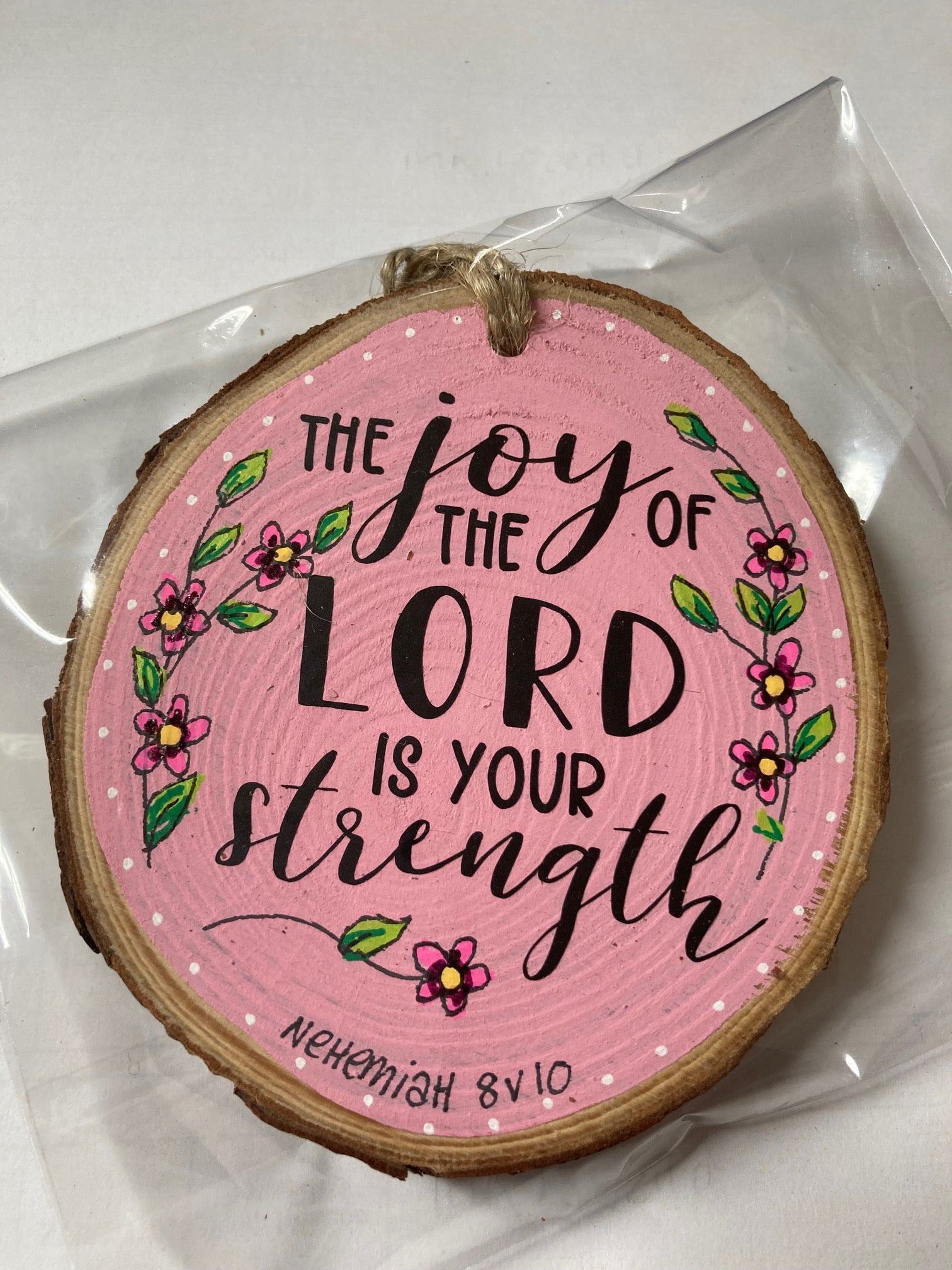 Wood Slice - Joy of The Lord - The Christian Gift Company