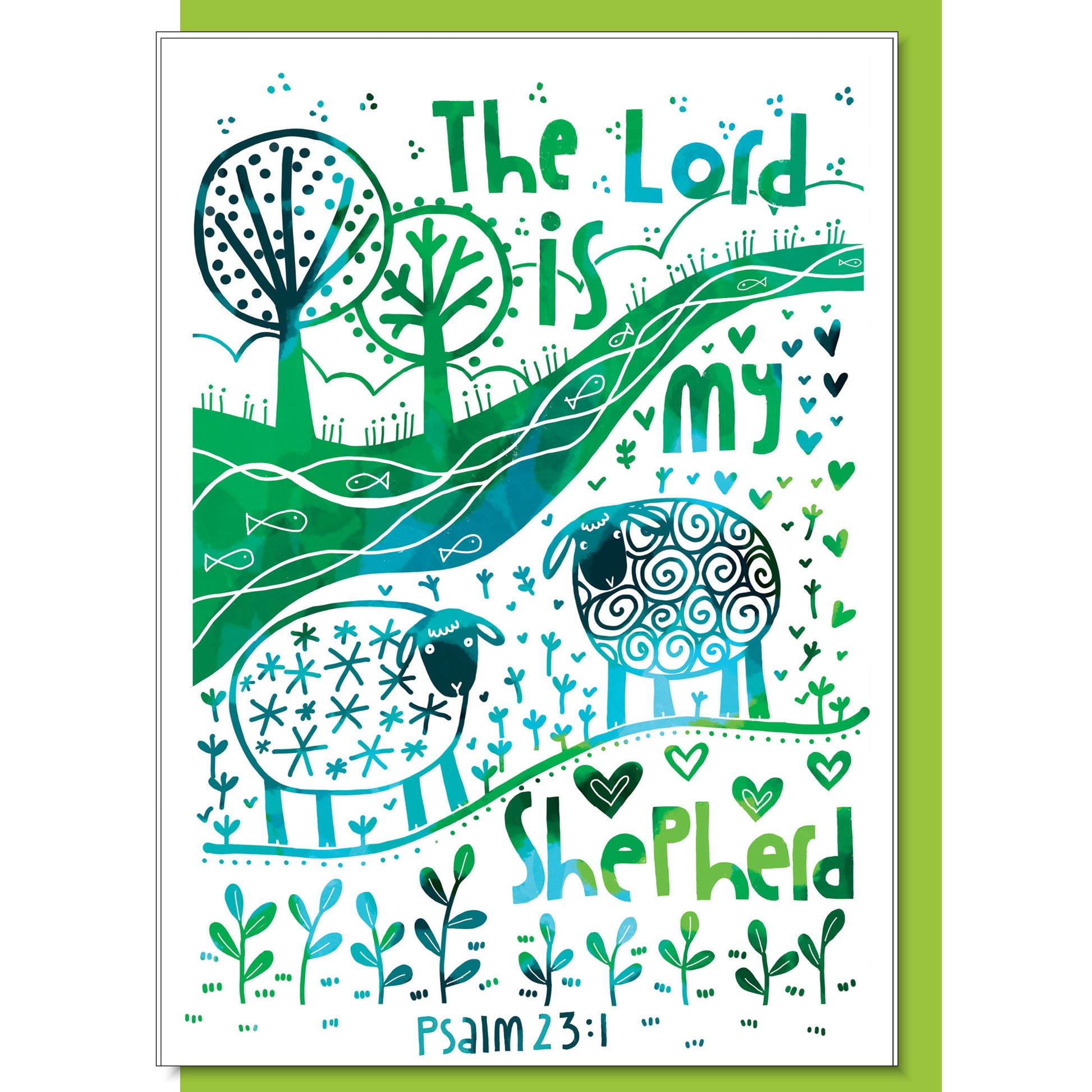 The Lord is My Shepherd Greetings Card - The Christian Gift Company