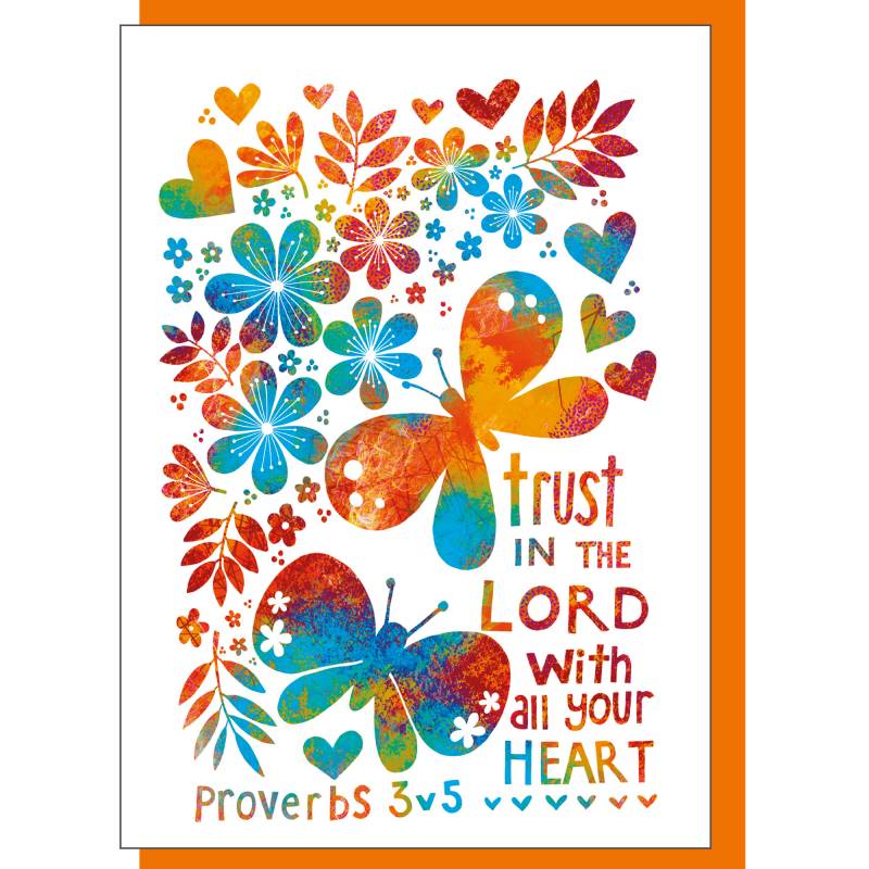 Trust in the Lord Butterflies Card - The Christian Gift Company