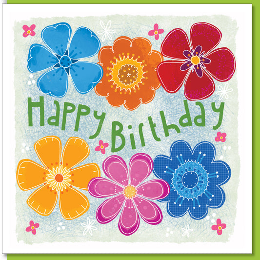 Colourful Birthday Flowers Card - The Christian Gift Company