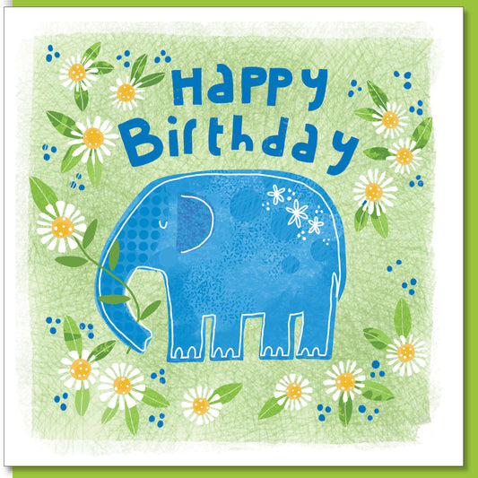 Birthday Elephant and Daisies Card - The Christian Gift Company