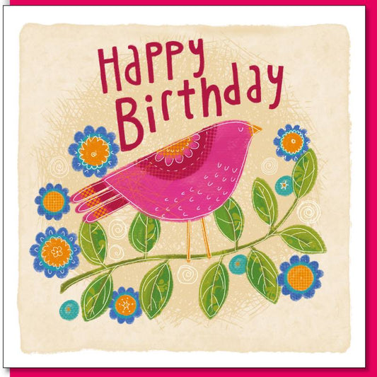 Pink Birthday Bird Card - The Christian Gift Company