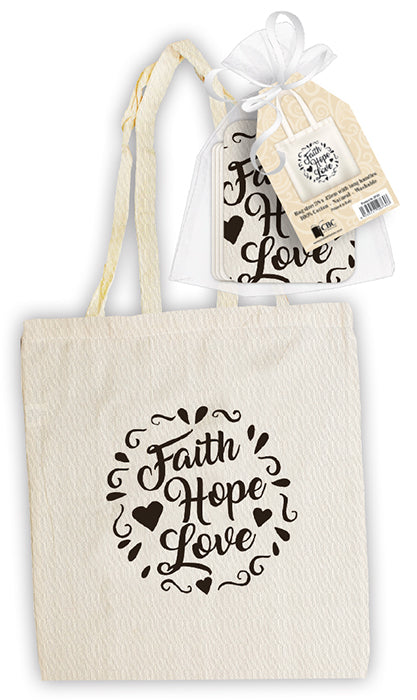 Cotton Shopping Bag/Faith, Hope and Love - The Christian Gift Company