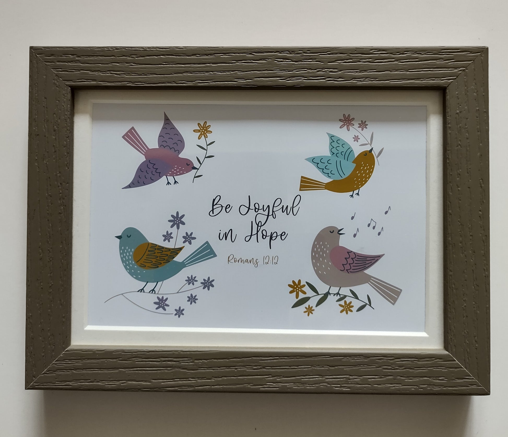 BE JOYFUL IN HOPE FRAMED PRINT - The Christian Gift Company