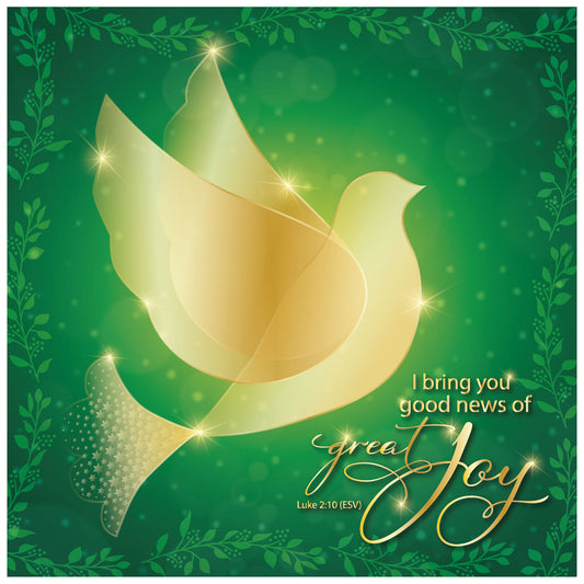 Green Dove Luxury Christmas Card (pack of 10) - The Christian Gift Company