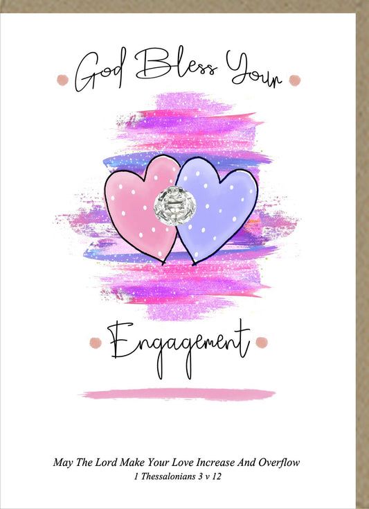 God Bless Your Engagement Greetings Card - The Christian Gift Company