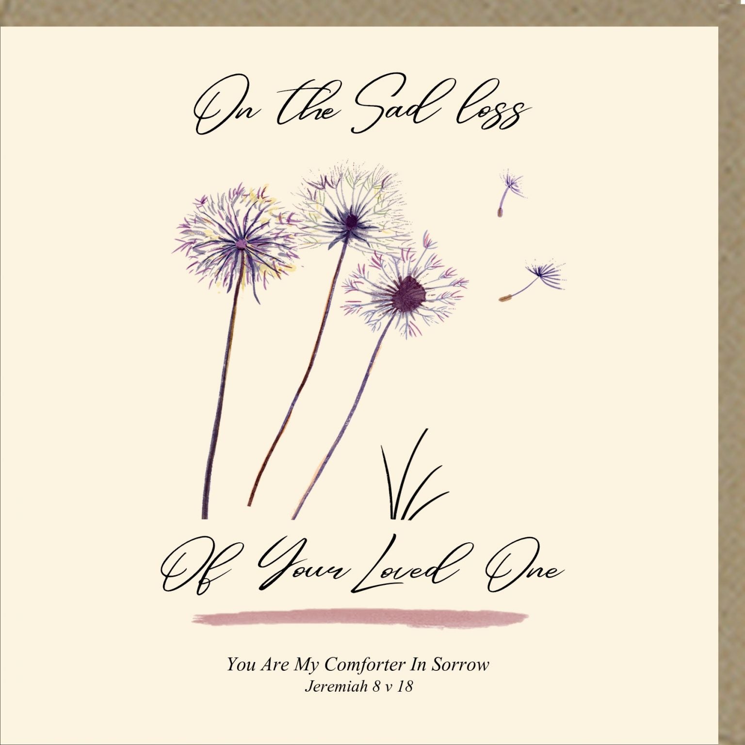 On The Sad Loss of Your Loved One Greetings Card - The Christian Gift Company