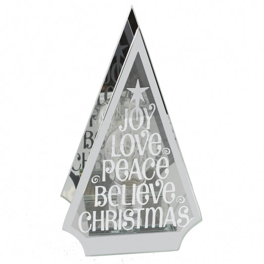 Silver Glass LED Light Up Tree – Joy, Love, Peace - The Christian Gift Company