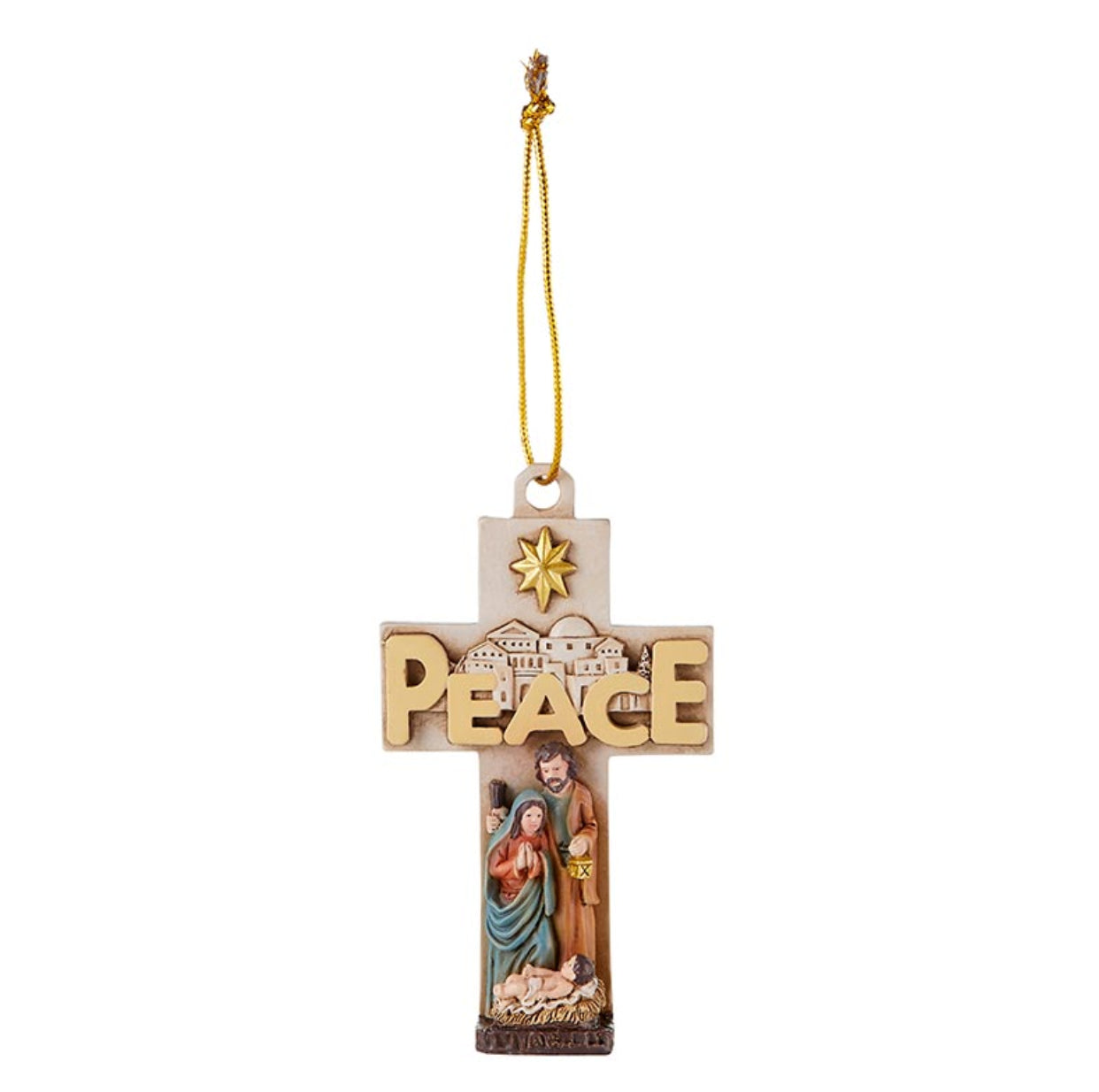 Peace Nativity Cross Ornament - The Christian Gift Company