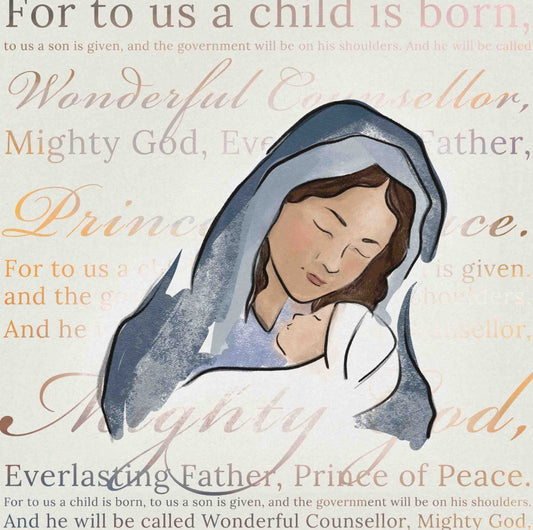 fb-Mary Isaiah 9:6 – Pack of 10 - The Christian Gift Company