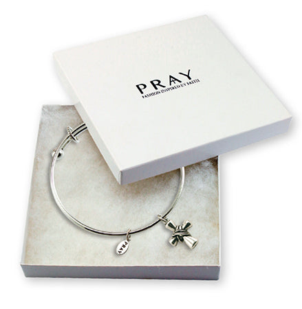 Expandable Bangle/With Wired Cross - The Christian Gift Company